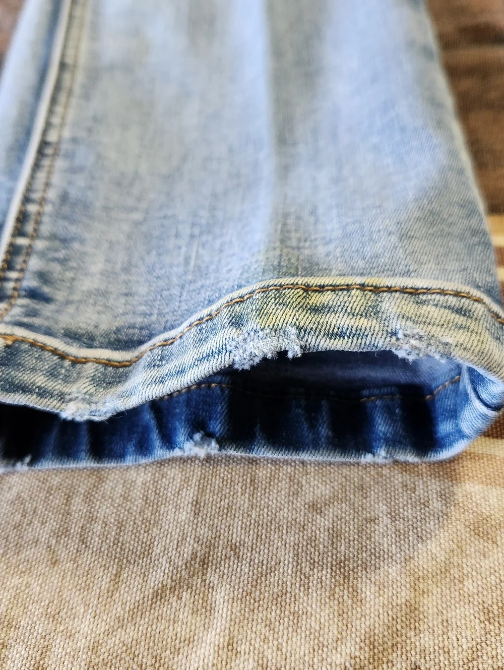 Kilogram Mens Moto Biker Jeans Light Wash Distressed Slim‎ Fit Blue Sz 34 Ribbed